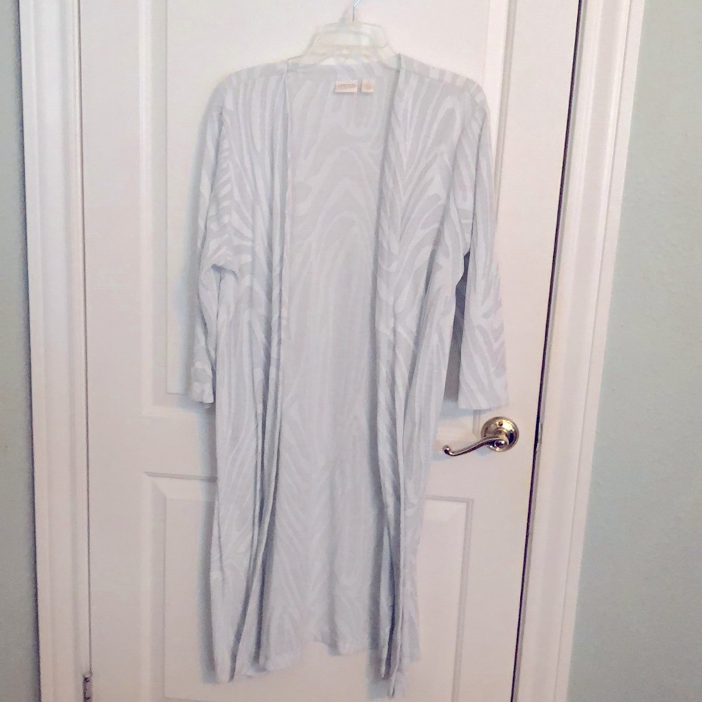 Chico’s Duster Silver zebra pattern